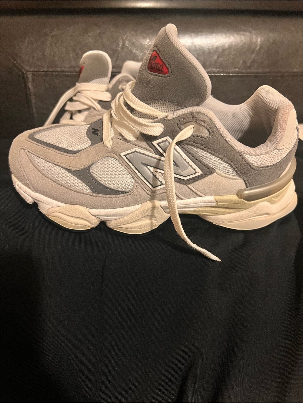New Balance Kids' Gray and Cream Athletic Sneakers
